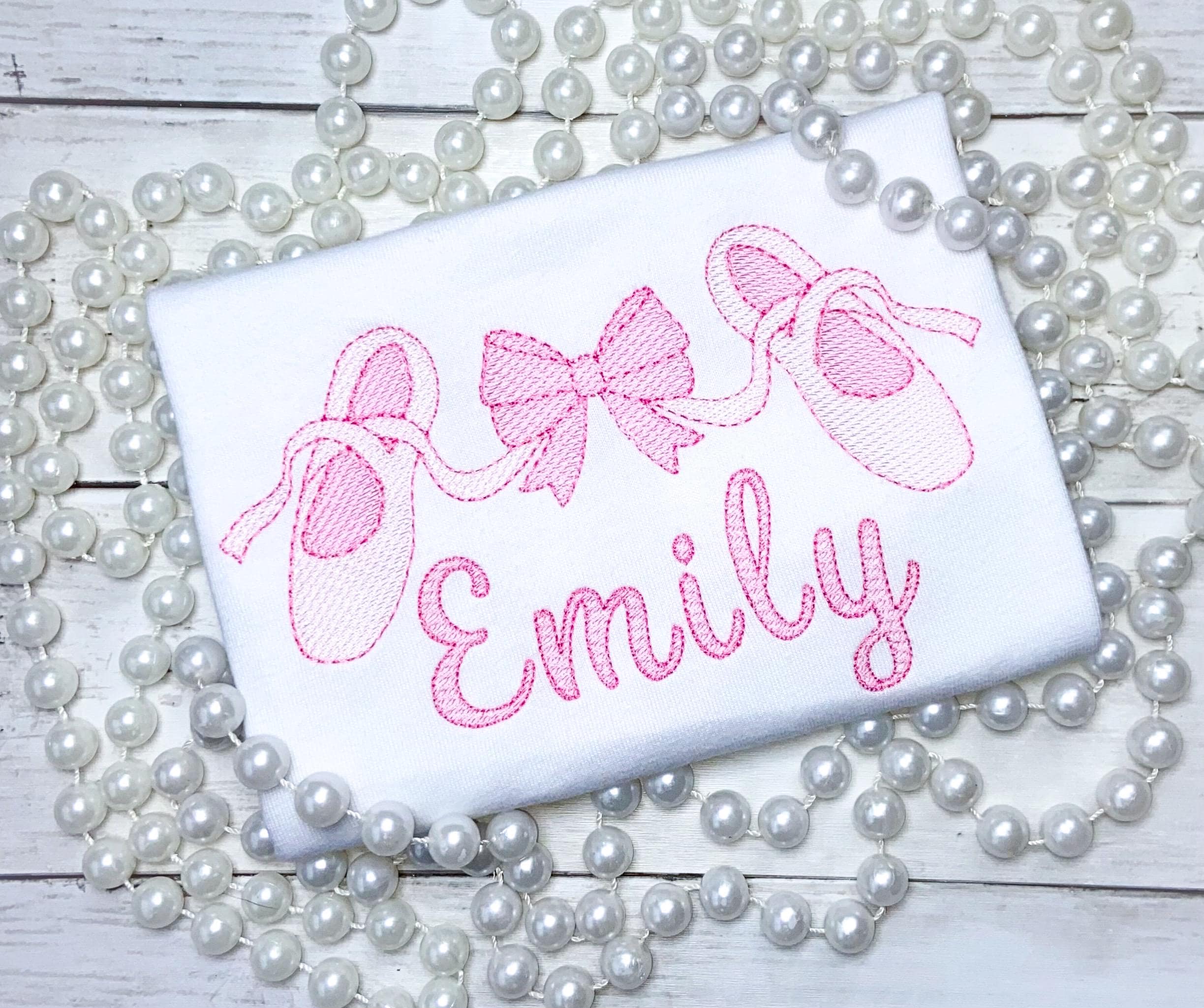 バレリーナ刺繍シャツ、バレエガールシャツ、バレエTシャツ、女の子の 