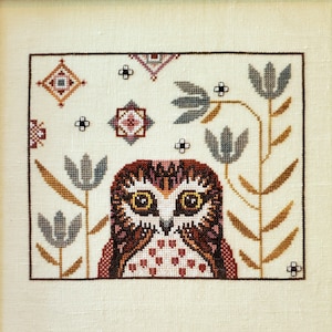 Oona Owl - PDF downloadable cross stitch pattern by The Artsy Housewife
