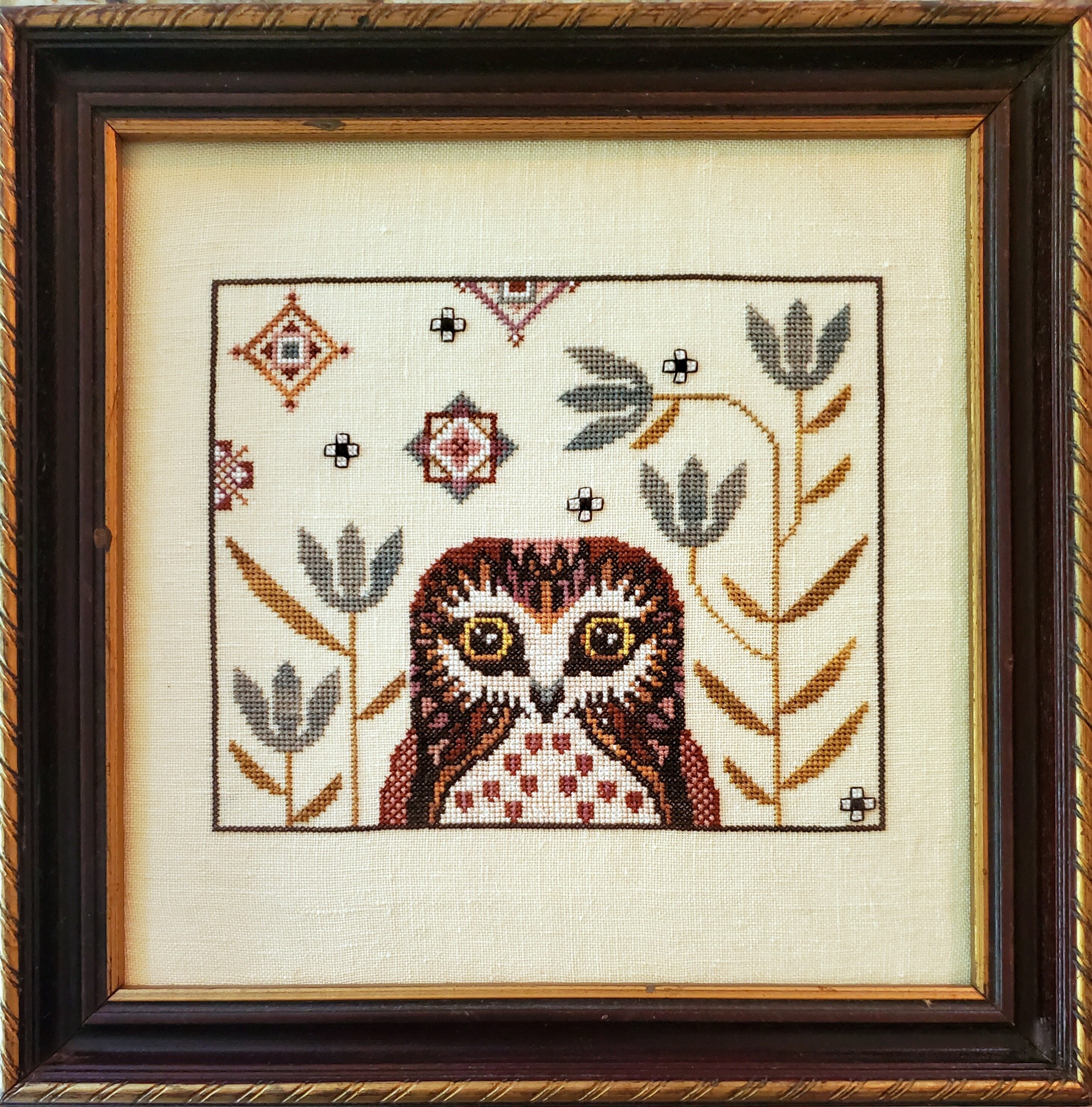 Oona Owl PDF Downloadable Cross Stitch Pattern by the Artsy image