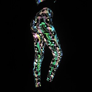 Reflective Pants, Glow Pants, Holographic Glow Pants, Festival Pants,  Rainbow Pants, Party Pants, Psychedelic Pants 