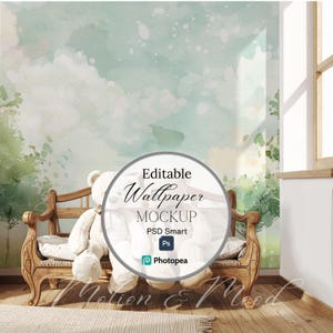 Kids Wallpaper Mockup PSD: Editable Smart Object Template