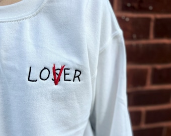 Halloween Embroidered Sweatshirt, Embroidered Fall It Crewneck, Fall Sweatshirt Lover Loser It, Losers Club Sweatshirt