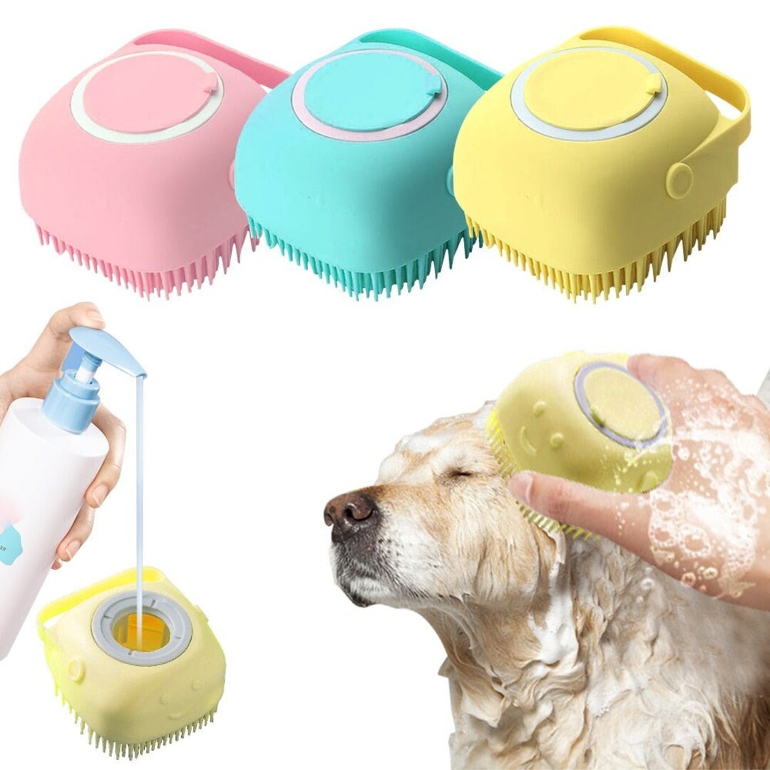 Soft Dog Bath Brush Dog Bath Shampoo Brush Dog Massage Etsy