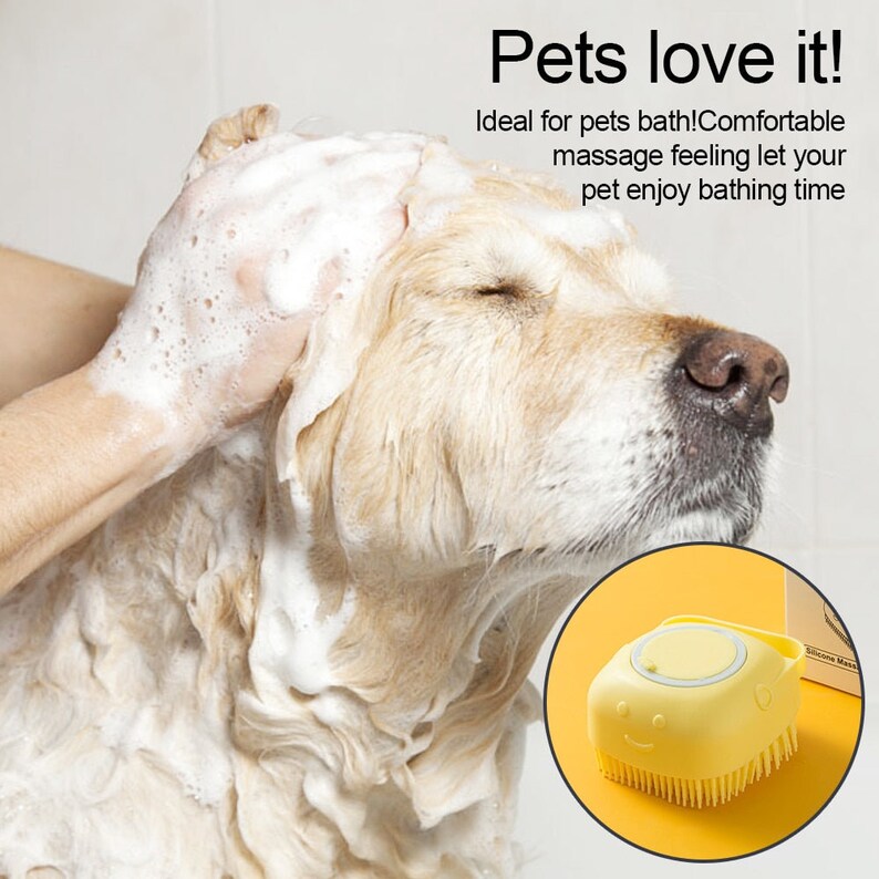 Soft Dog Bath Brush Dog Bath Shampoo Brush Dog Massage Etsy