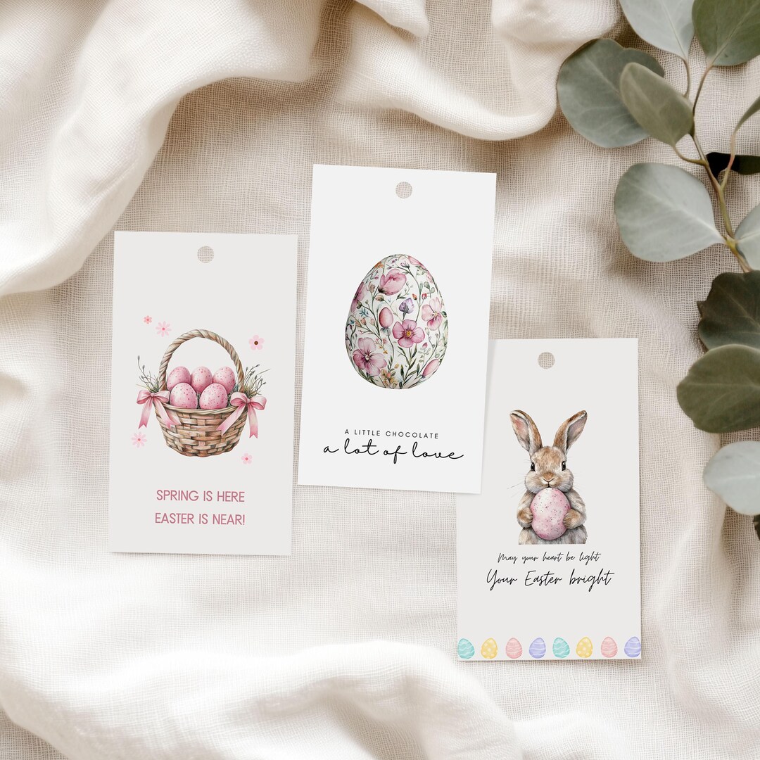 Editable Easter Gift Tags Bundle, Printable Basket Tags, Digital Goodie ...