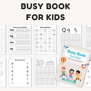 Toddler busy book, Montessori quiet book for kids, Homeschool educational activity, Preschool worksheets printable, Kindergarten busy binder