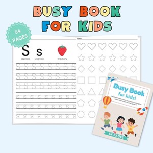 Toddler busy book, Homeschool educational activity, Kindergarten busy binder, Preschool worksheets printable, Montessori quiet book for kids