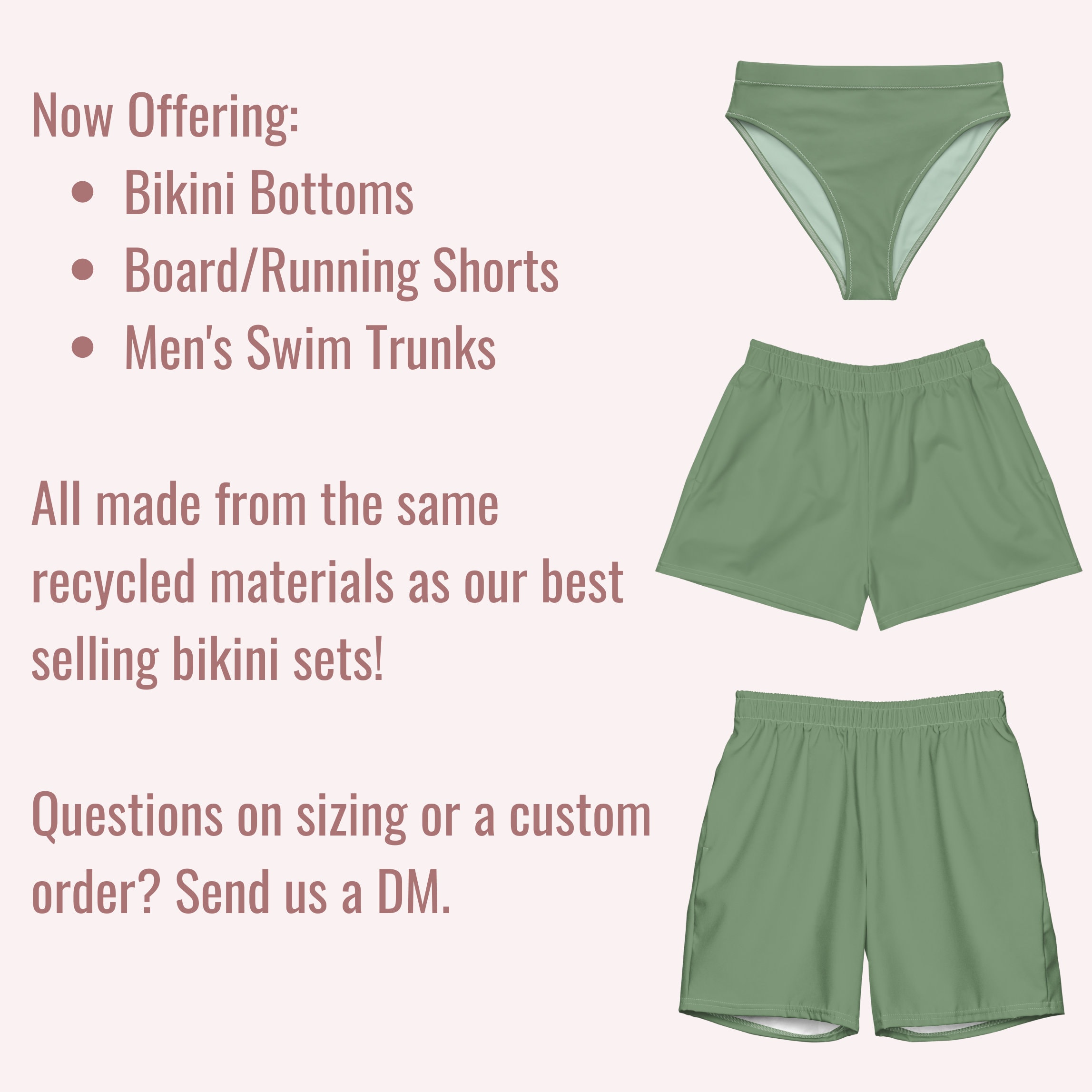 Reversible Green Print High-Waist Bikini Set