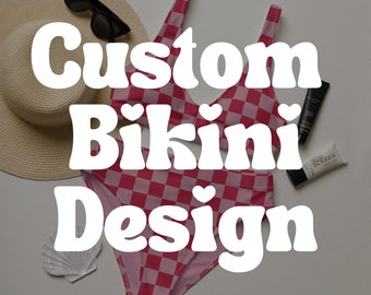 Custom Design Bikini | Personalized Swim Suit Mockup | Bachelorette Swim Suit