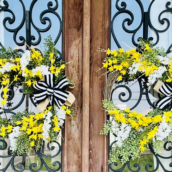 French Door Wreath Etsy