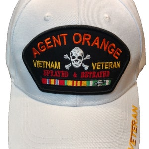 Agent Orange Vietnam Veteran, Service Ribbon, white hat