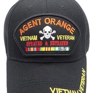 Agent Orange Vietnam Veteran, Service Ribbon, black hat
