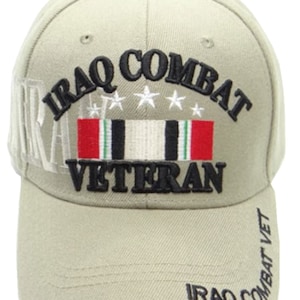 Iraq Combat Veteran, beige hat