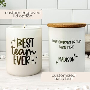 Personalized Team Candle, Employee Appreciation Gift, Custom Christmas Gift for Coworkers, Boss Holiday Gift, Office Thank You Gift