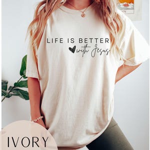 Life is Better with Jesus, Boho Christian Shirt, Christian Tshirts, Christian Women Gift, Christian Gift T Shirts, Christian Aesthetic Shirt
