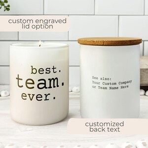 Personalized Team Candle, Employee Appreciation Gift, Custom Christmas Gift for Coworkers, Boss Holiday Gift, Office Thank You Gift