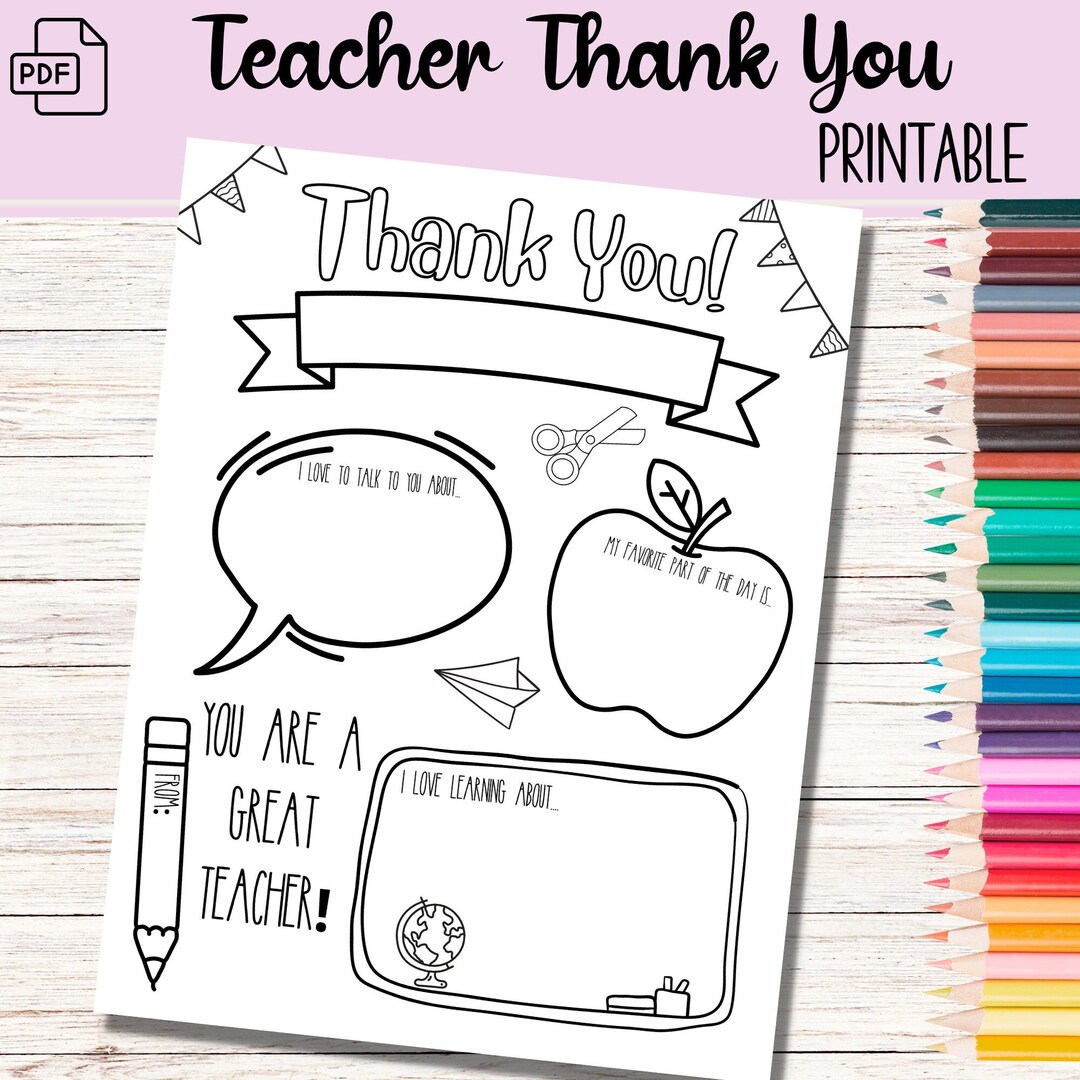 Teacher Appreciation Printable Teacher Appreciation Week Gift Thank You ...