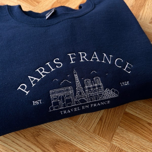 Paris Vintage Sweatshirt, Embroidered Crewneck, Vintage Oversized Sweatshirt, Vintage Sweatshirt, Eiffel Tower Crewneck, Paris Crewneck