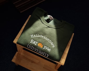 Halloween Town Embroidered Sweatshirt, Halloween Crewneck, Vintage Halloween Sweatshirt, Halloween clothing, Unisex, Halloween Autumn