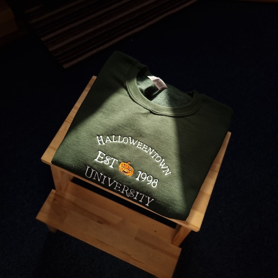 Halloween Town Embroidered Sweatshirt, Halloween Crewneck, Vintage Halloween Sweatshirt, Halloween clothing, Unisex, Halloween Autumn