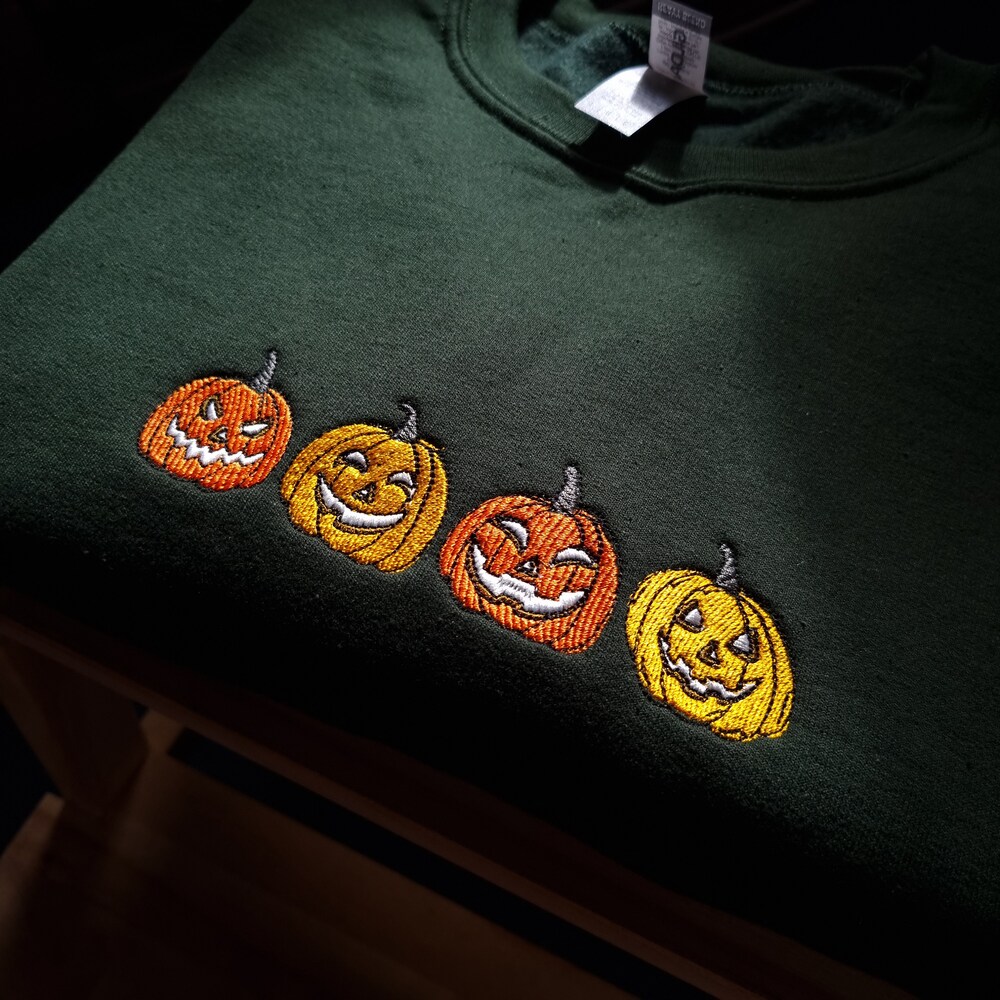 Halloween Clothing Pumpkin Halloween Crewneck, Pumpkin Embroidery, Halloween Crewneck, Halloween Sweatshirt, Halloween Jumper, Halloween Sweater, Pumpkin Sweat Pumpkin Sweatshirt Gifts For Day Teeshirtsummer