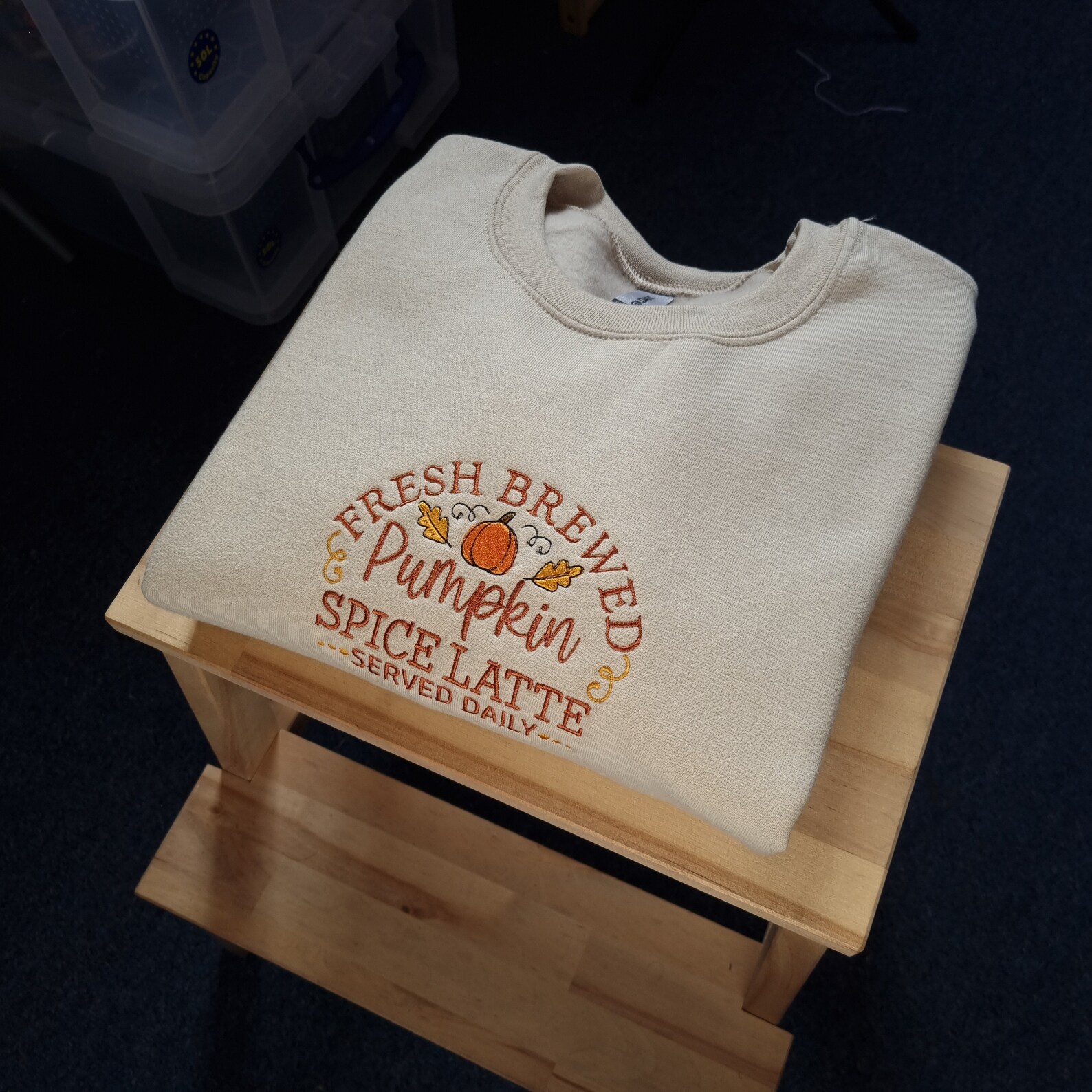 Embroidered Coffee Lover Jumper, Pumpkin Spiced Latte Jumper, Fall ...