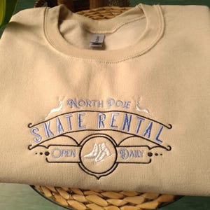 Embroidered Sweatshirt, Skate Rental Christmas Sweatshirt, Vintage Ice Skating Crewneck, Christmas Skating Sweatshirt, Christmas Jumper