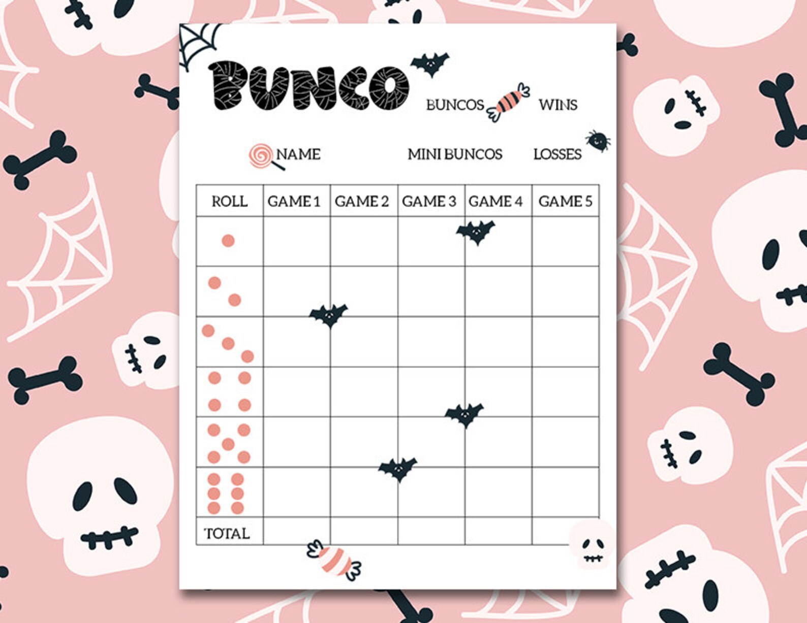 Printable Bunco Halloween Set Halloween Bunco Set Bunco - Etsy