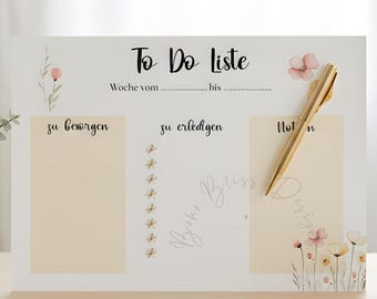 To-do list, appointment planner, daily planner, weekly planner, desk planner, shopping list, to-do list, notes, organizer, home office planner, PDF