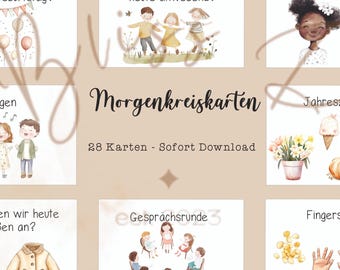 Kindergarten morning circle cards, morning circle, morning circle idea, circle cards, daily routine children, rituals kindergarten, crèche routine cards