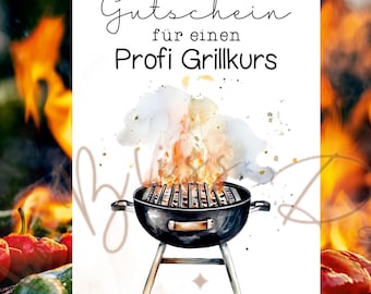 Certificado de regalo para un curso de parrilla profesional, certificado de regalo para parrilla, tarjeta para un curso de parrilla, invitación a un curso de parrilla, curso de maestro de parrilla, tarjeta de felicitación para parrilla, curso de maestro de barbacoa, barbacoa