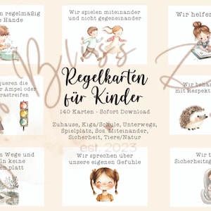 Regelkarten Kindergarten, Regelkarten Kita, Regelkarten Kinder,Benimmregeln Kinder,Verhaltensregeln Kinder, Regeln für Kinder Zuhause,Schule