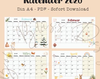 Calendar, family planner, appointment calendar, 2026 calendar, printable 2026 calendar, 2026 monthly planner, yearly planner, family calendar, PDF
