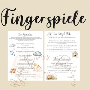 Fingerspiele für den Morgenkreis, Sing- & Kreisspiele, Fingerspiele Kinder, Reime für Kinder, Bewegungskarten, Kreisspielkarten, Kita pdf