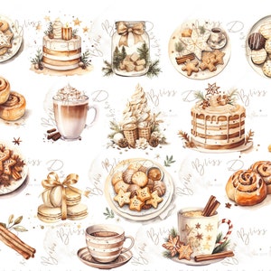 Christmas sweets clipart, food clipart, food png, christmas food clipart, bakery christmas cookies,watercolor christmas sweets,christmas png