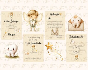 Post tooth fairy, tooth fairy gift, card with certificate, tooth fairy certificate, postcard tooth fairy, lost tooth, first tooth gap, tooth calendar