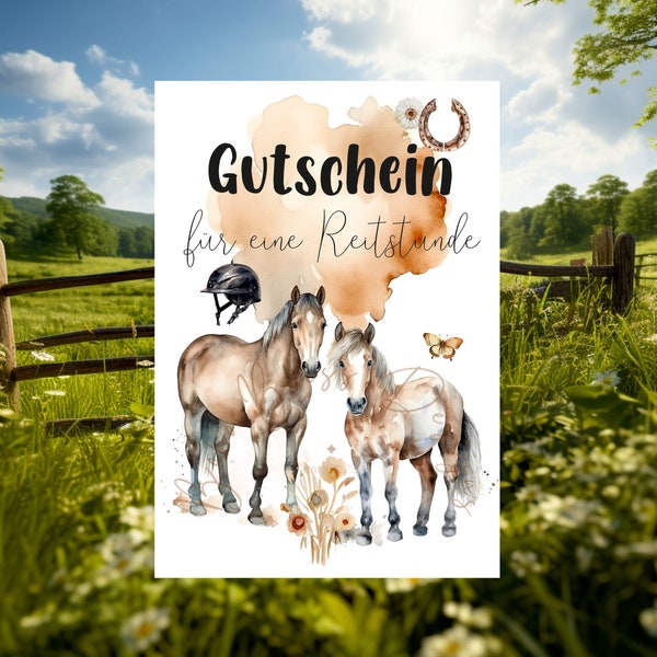 Gutschein Reiten, Reiter Reiterin, Gutscheingeschenk, Geburtstagsgeschenk Reiterhof, Gutschein Reitstunde,Karte Reiten,Gutscheinkarte Reiten