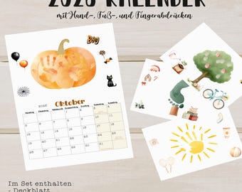 Handprint calendar, children's calendar craft, children's DIY calendar, family planner, appointment calendar, 2026 calendar, monthly planner, yearly planner