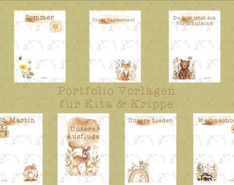 Portfolio templates kindergarten and crèche, kindergarten folder, kindergarten portfolio templates, portfolio kindergarten folder, portfolio daycare