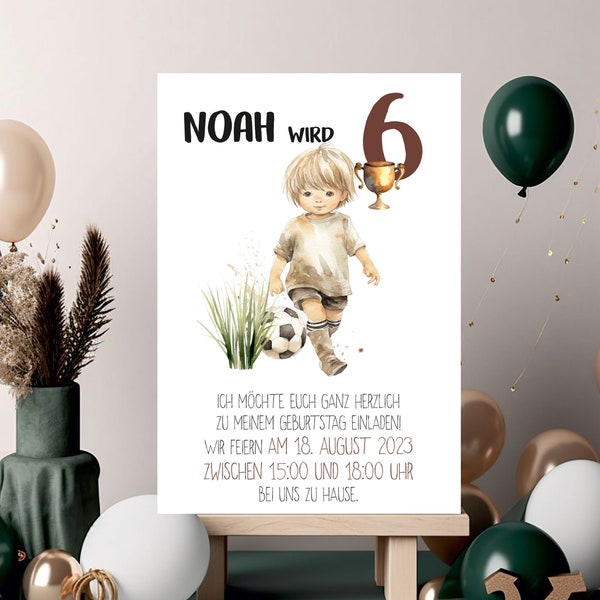 Invitation children's birthday football, football invitation card, children's birthday boy, football party, birthday invitations football party