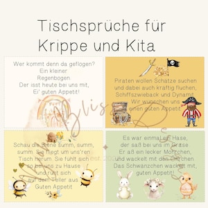 Tischsprüche Kinder, Tischsprüche für die Kita, Tischsprüche für Kita, Krippe und Zuhause, Tischsprüche für Kinder, Kita Tischsprüche Kiga