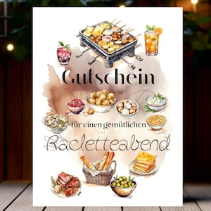 Raclettebon, voucherkaart, digitale voucher, voucher om af te drukken, voucher voor eten, voucher voor tijd samen, tijd in plaats van spullen