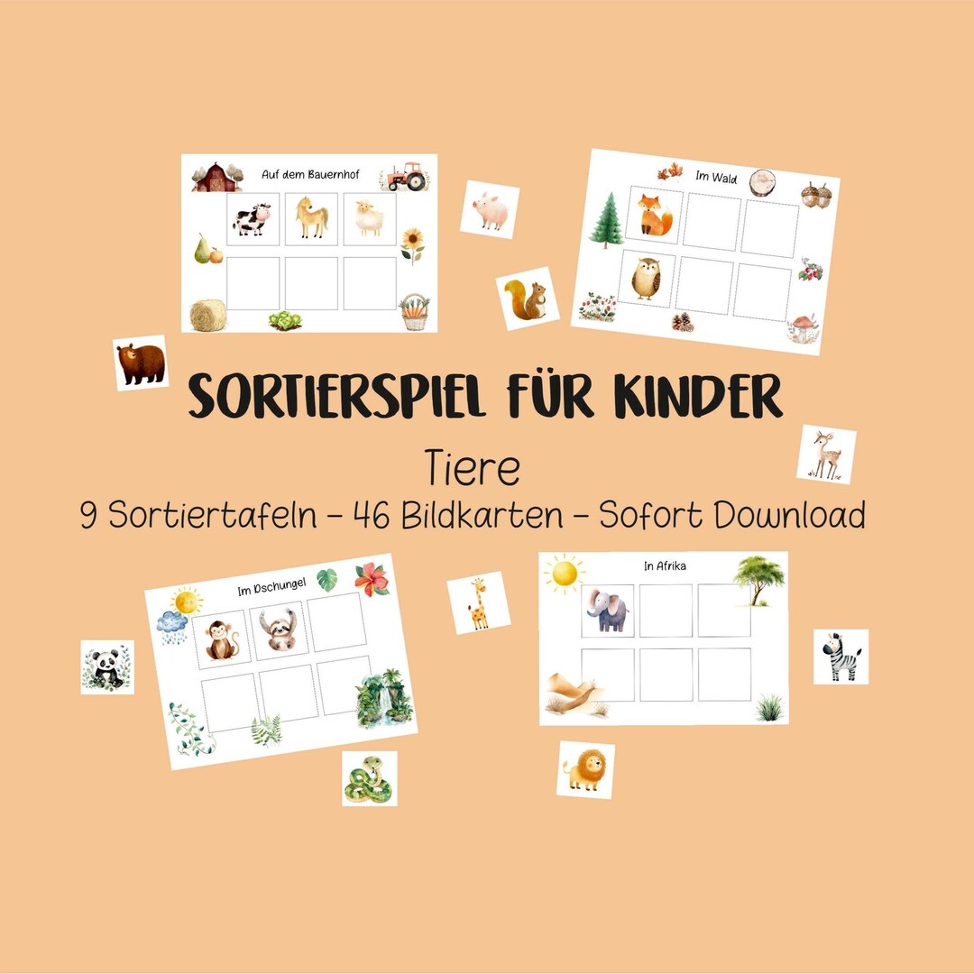 Animal Sorting Game for Children, Animal Habitats, Matching Game ...