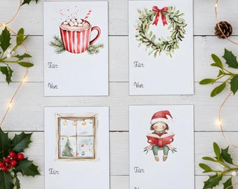 Printable Christmas gift tags, Christmas gift tags, personalize gifts, cute Christmas tags, DIY