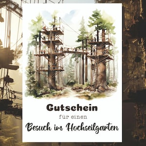 Gutschein Hochseilgarten, Gutschein Klettern, Gutscheinkarte Hochseilgarten, Gutscheinkarte Klettern, Gutschein Kletterwald, Karte Klettern