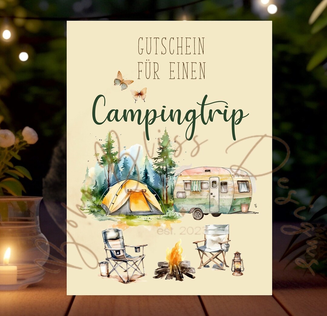 Voucher Camping Birthday Voucher Voucher for Children Gift Etsy