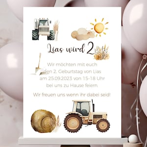 Einladung Traktor Einladungskarte Kindergeburtstag Einladung Geburtstag Junge Kindergeburtstag Trecker Kindergeburtstag Junge