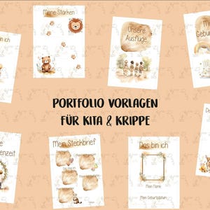 Portfolio templates for kindergarten and crèche, kindergarten folder, kindergarten portfolio templates, portfolio kindergarten folder, portfolio daycare