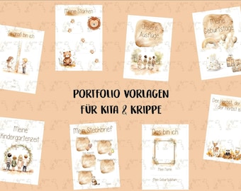 Portfolio templates for kindergarten and crèche, kindergarten folder, kindergarten portfolio templates, portfolio kindergarten folder, portfolio daycare