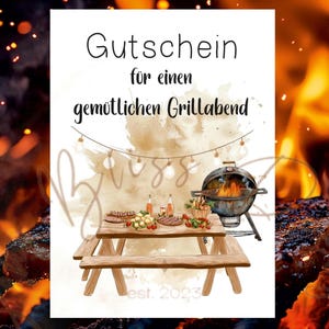 Kupon na grilla, kupon na grilla, karta kuponu na grilla, pocztówka na grilla, karta na grilla, kupon na grilla, prezent na grilla, wieczór przy grillu